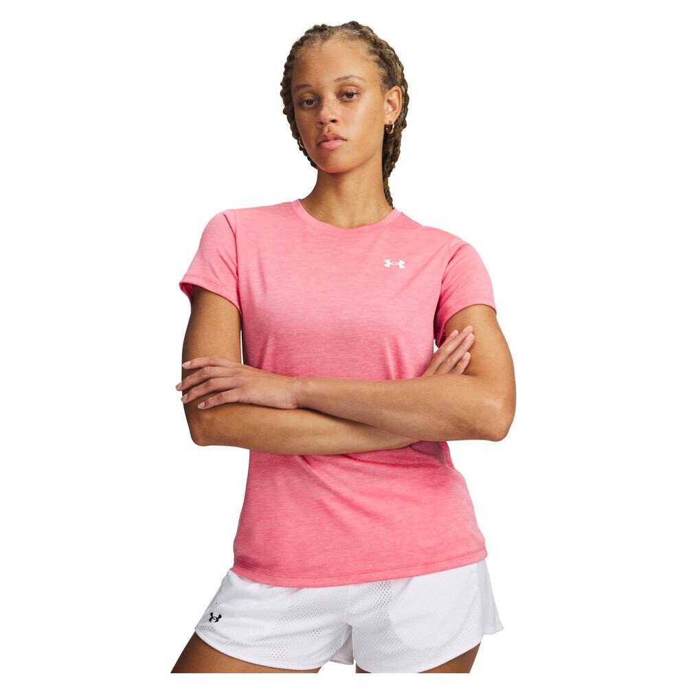 Koszulka damska Under Armour Tech SSC- Twist Bittersweet Pink/White XL
