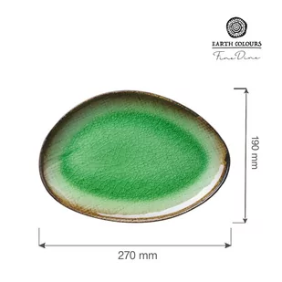 Fine Dine TALERZ O ORGANICZNYM KSZTAŁCIE BERYL 27 x 19 cm EARTH COLOURS KAMIONKA ZIELONA - Talerze - miniaturka - grafika 3