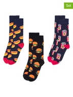 Skarpetki męskie - Happy Socks Skarpety (3 pary) w kolorze czarno-pomarańczowo-granatowym - miniaturka - grafika 1