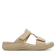 Klapki i japonki damskie - Klapki Rieker 60481-62 Beżowy - miniaturka - grafika 1
