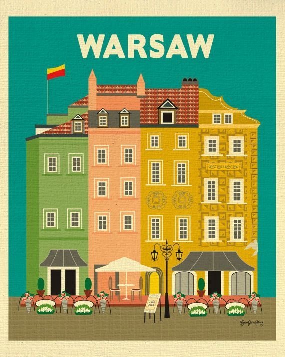 PODKŁADKA POD MYSZ Z Nadrukiem 22x18 cm Warszawa ART Vintage Tekst Prezent