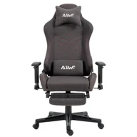 Fotele gamingowe - Fotel dla gracza gamingowy kubełkowy materiałowy ergonomiczny krzesło z podnóżkiem brązowy Modern - miniaturka - grafika 1