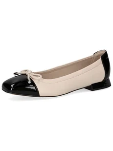 Caprice Skórzane baleriny w kolorze czarno-kremowym - Baleriny - miniaturka - grafika 1