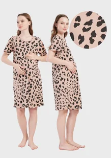 Koszula Damska Do Karmienia Bawełniana Krótki Rękaw L Vienetta Rozpinana - Piżamy ciążowe Koszula Damska Do Karmienia Bawełniana Krótki Rękaw L Vienetta Rozpinana - Piżamy ciążowe - miniaturka - grafika 1