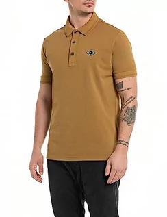 Koszulki męskie - Replay Męska koszulka polo, Caramel 720, M - grafika 1