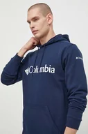 Bluzy męskie - Columbia bluza męska kolor granatowy z kapturem z nadrukiem - miniaturka - grafika 1