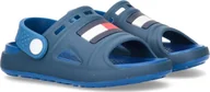 Buty dla dziewczynek - Tommy Hilfiger Tommy Hilfiger wygodne dziecięce sandały z flagą T1B2-32262-0083X605 - BLUE/ROYAL 26 - miniaturka - grafika 1