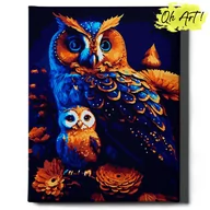 Malowanie po numerach - Obraz Malowanie po numerach NA RAMIE, 40x50 cm | Sowa i sówka | Oh Art! - miniaturka - grafika 1