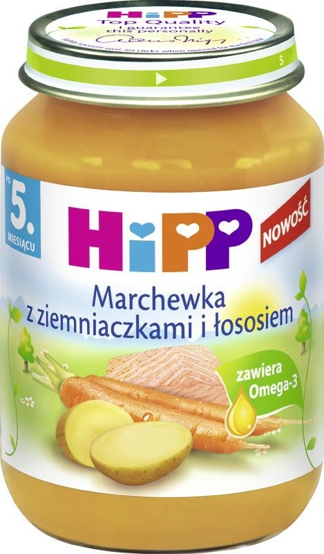 HiPP Obiadek Marchewka z ziemniaczkami i łososiem 190 g 5m+