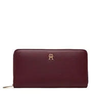 Portfele - Duży Portfel Damski Tommy Hilfiger Th Icon Lrg Za AW0AW17744 Bordowy - miniaturka - grafika 1