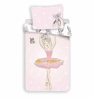 Pościel dla dzieci - Jerry Fabrics Pościel bawełniana 140x200 baletnica 1804 balerina różowa poszewka 70x90 - miniaturka - grafika 1