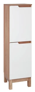 Astor Półsłupek 35 cm Diana Biały Połysk/Dąb Country - Szafki łazienkowe - miniaturka - grafika 1