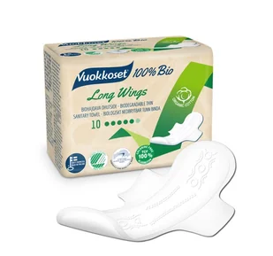 Vuokkoset Vuokkoset, podpaski ze skrzydełkami Long 100% Bio, 10 szt. - Podpaski - miniaturka - grafika 3