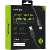 Kable USB - INNOSTYLE JAZZY KABEL USB-C LIGHTNING MFI SZYBKIEGO ŁADOWANIA DO IPHONE KEVLAR 1M CZARNY - miniaturka - grafika 1