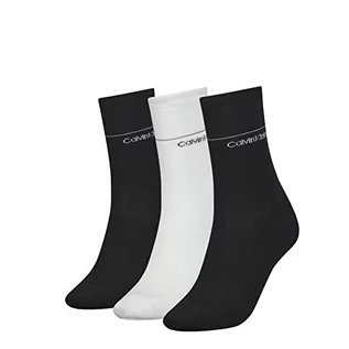 Skarpetki damskie - Calvin Klein Damskie skarpety na prezent (3 sztuki), Black Combo., rozmiar uniwersalny - grafika 1