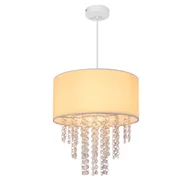 Lampy sufitowe - ZMH Nowoczesna lampa wisząca w kształcie żyrandola, kryształ i tkanina E27 dł. 142 cm - miniaturka - grafika 1