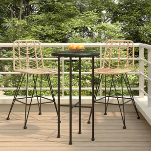 vidaXL Stołki barowe, 2 szt., 45x56x103,5 cm, PE, rattan i stal - Fotele i krzesła ogrodowe - miniaturka - grafika 1