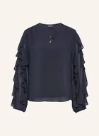Bluzki damskie - S.Oliver Black Label Bluzka Z Wolantami blau - miniaturka - grafika 1