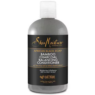 Shea Moisture African Black Soap Bamboo Charcoal Balancing Conditioner, Odżywka do włosów, 384ml - Odżywki do włosów - miniaturka - grafika 1