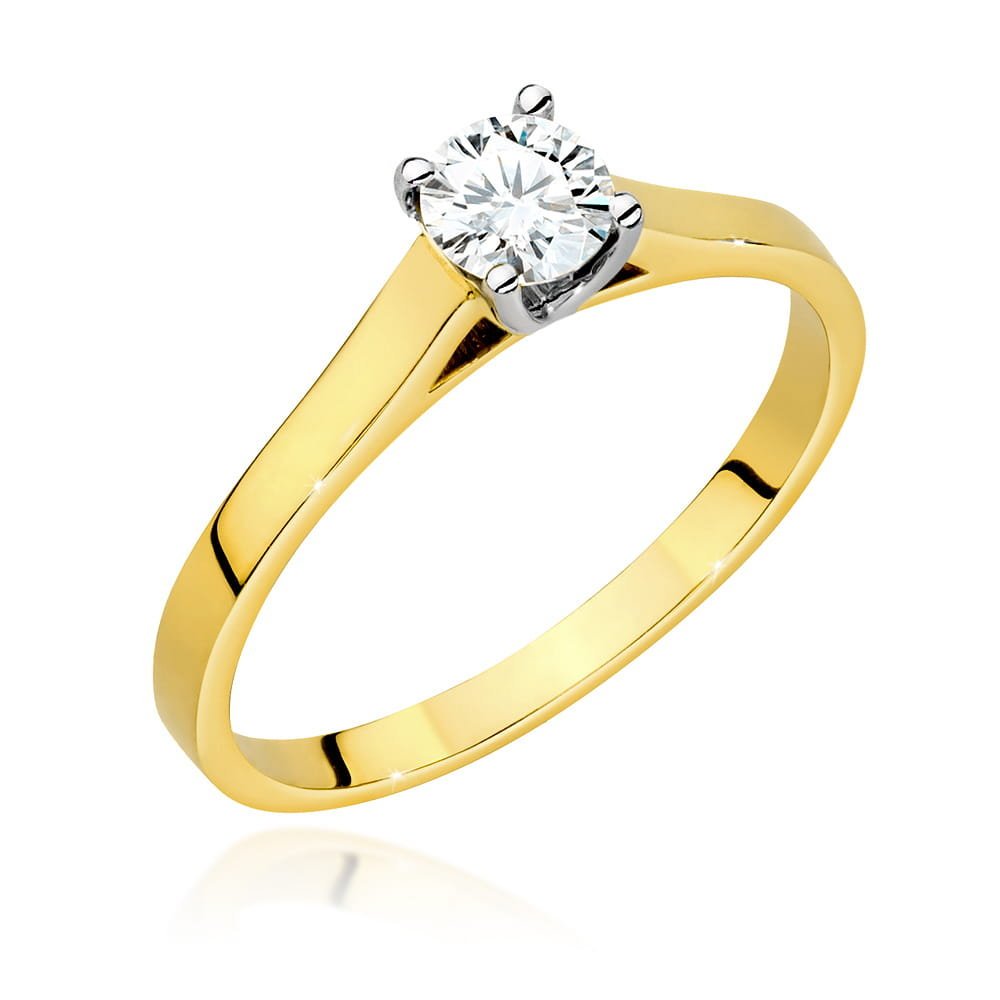 Złoty pierścionek Diament 0,50ct żółte złoto pr. 585