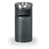Wyposażenie miejsc publicznych - B2B Partner Kosz zewnętrzny na śmieci z popielniczką, 10 l, czarny AF07500 - miniaturka - grafika 1