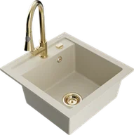 Zlewozmywaki z baterią - Mexen Vito zlewozmywak granitowy 1-komorowy z baterią kuchenną Elia, beżowy - 6503-69-670101-50 - miniaturka - grafika 1
