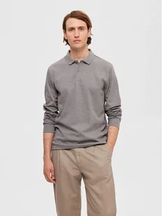 Selected Homme Polo 16090424 Szary Slim Fit - Koszulki męskie - miniaturka - grafika 1