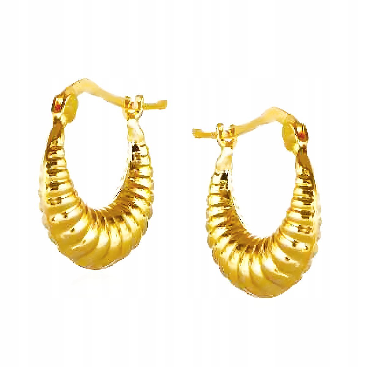 Kolczyki srebrne pr. 925 Eleganckie Złote Półokrągłe dla Niej na Walentynki