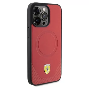 Ferrari FEHMP15LPTER iPhone 15 Pro 6.1" czerwony/red hardcase Carbon Metal Logo MagSafe - Etui i futerały do telefonów - miniaturka - grafika 4