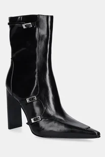 Steve Madden botki Fastened damskie kolor czarny na słupku 11004818 - Botki damskie - miniaturka - grafika 1