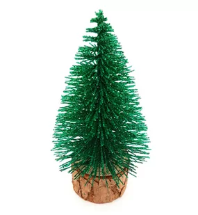 Choinka Sztuczna Na Pniu Z Brokatem 15Cm Zielona - Choinki - miniaturka - grafika 1