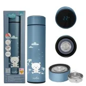 Akcesoria do karmienia - Nuvita Termos z czujnikiem temperatury, Niebieski 500 ml - miniaturka - grafika 1