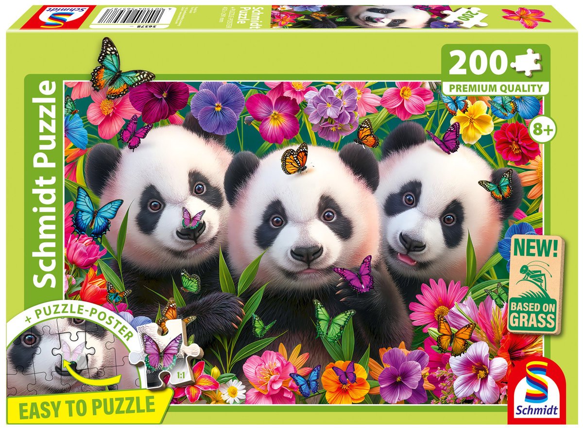 Schmidt, Puzzle PQ Trzy pandy, 200 el.