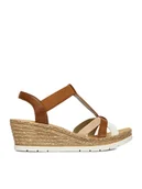 Sandały damskie - Rieker Sandały CEO-61995-81 Brązowy - miniaturka - grafika 1