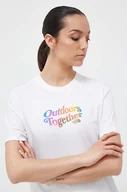 Koszulki sportowe damskie - The North Face t-shirt bawełniany kolor biały - miniaturka - grafika 1