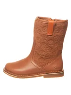 Kozaki damskie - Clarks Skórzane kozaki "Comet Pop" w kolorze jasnobrązowym - miniaturka - grafika 1