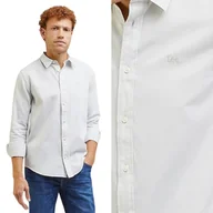 Koszule męskie - Lee PATCH SHIRT Foggy Gray BIAŁA KOSZULA CASUAL SLIM / REGULAR M - miniaturka - grafika 1