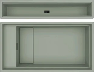ELLECI zlew DIALOGO 360 + CANALE sage green K82 KERATEK (LKD36082BKM+LKDC8682BKM) - Zlewozmywaki - miniaturka - grafika 1