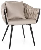 Krzesła - Krzesło tapicerowane NUVO VELVET jasnobeżowe SIGNAL - miniaturka - grafika 1