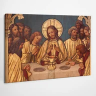 Ikony i obrazy sakralne - Jezus z Apostołami na ostatniej wieczerzy - obraz polycanvas, 80x60 - miniaturka - grafika 1