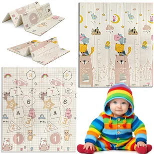 MATA PIANKOWA EDUKACYJNA SKŁADANA DLA DZIECI MISIE CYFERKI 150x200 - Maty piankowe - miniaturka - grafika 1