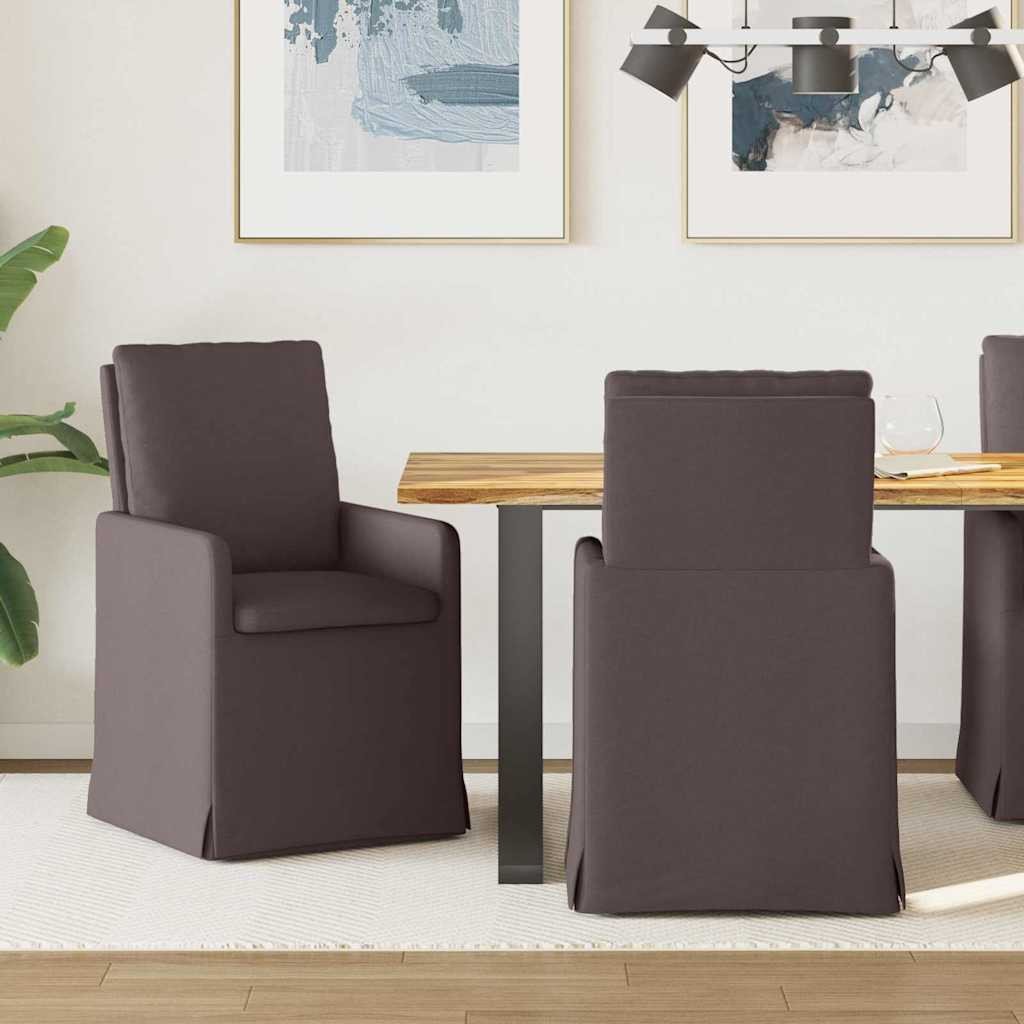vidaXL Krzesła jadalne 2 pcs ciemnobrązowy 57 x 67 x 98 cm tkanina