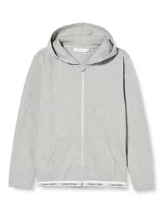 Calvin Klein Bluza z kapturem z zamkiem błyskawicznym L/S dzianinowe topy, Ciemnoszary wrzos, 10-12 lat - Bluzy damskie - miniaturka - grafika 1