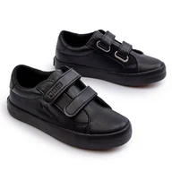 Buty dla dziewczynek - Dziecięce Trampki Na Rzepy Big Star NN374006 Czarne - miniaturka - grafika 1