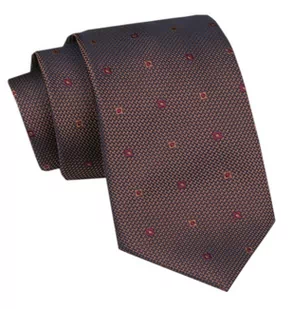 Elegancki Krawat Męski Angelo di Monti - Brązowy z Drobnym Wzorem - Krawaty i muchy męskie - miniaturka - grafika 1