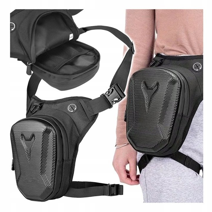 Torba Na Nogę Udo Motocyklowa Saszetka Wodoodporna Nerka Czarna Hip Bag