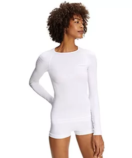 Koszulki i topy damskie - Falke Damska koszulka z długim rękawem, bielizna funkcyjna do jazdy na nartach, oddychająca koszulka funkcyjna, Close Fit Underwear, 1 opakowanie, biała (White 2860), S 39111 - grafika 1