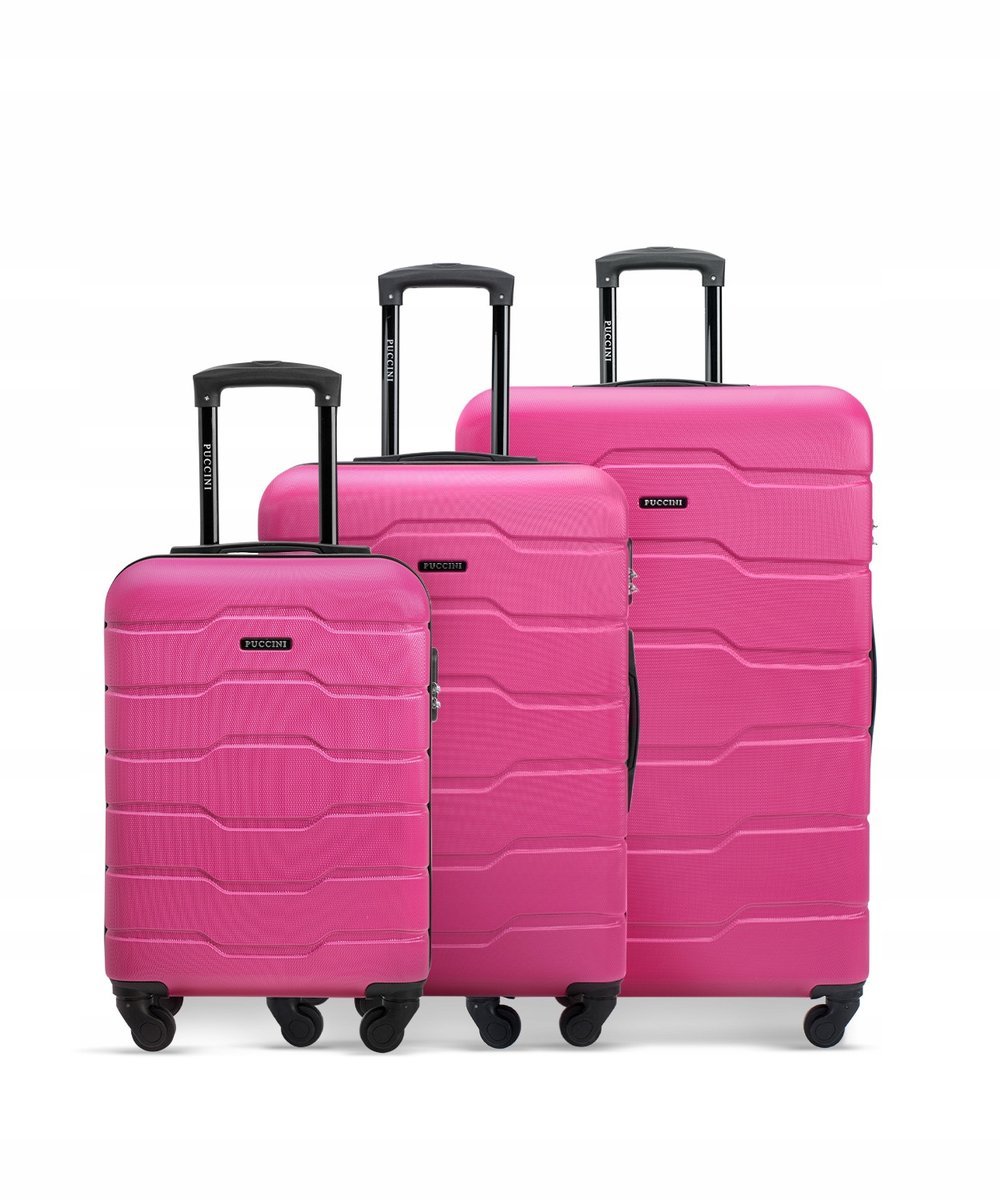 PUCCINI Zestaw WALIZEK Podróżnych Na Kółkach 3w1 Komplet ABS ABS024-3A