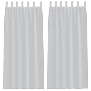 vidaXL Zasłony z zasłonami 2 pcs Jasny szary 140 x 225 cm Poliester - Zasłony - miniaturka - grafika 1