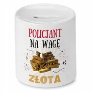 Skarbonki - Dla Policjanta Skarbonka na Urodziny na Prezent z Nadrukiem ze Zdjęciem + Opakowanie na prezent (wzór 03) - miniaturka - grafika 1